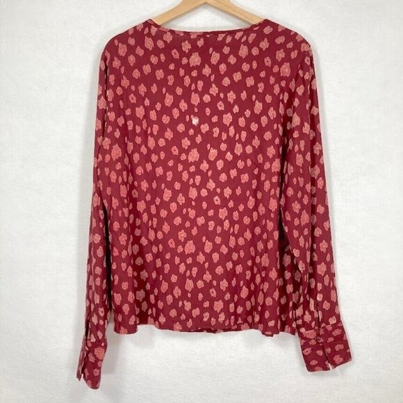 Aventura Long Sleeve Blouse Abstract Artsy Peasant Fair Trade Sustainable Boho M - Picture 6 of 11